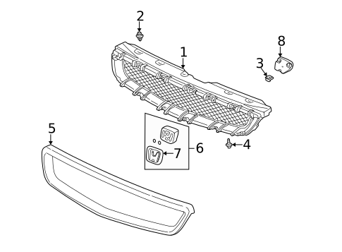 Grille & Components for 1999 Honda Civic #0