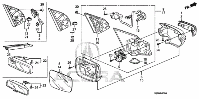 Mirror (-'12) for 2012 Acura ZDX #0