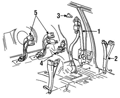 Rear Seat Belts for 1990 Chrysler New Yorker #0
