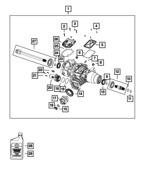 Rear Axle: Housing, Differential and Vent for 2022 Jeep Cherokee #0