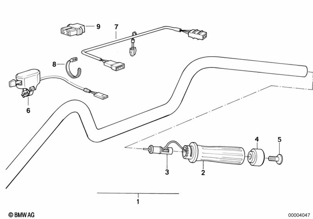 61312300080 - Steering: Handle Round Heated Right -  for BMW-Motorrad Image