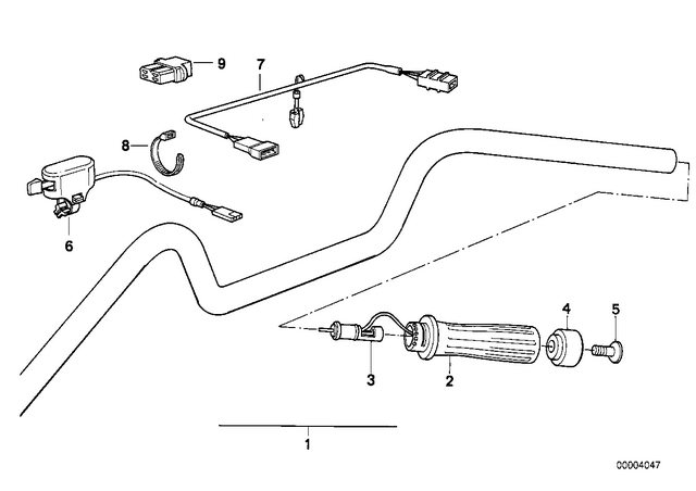 61312300080 - Steering: Handle Round Heated Right -  for BMW-Motorrad Image