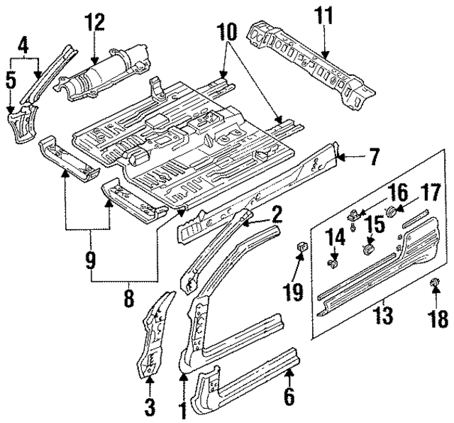 F32Z6102500B - Body: Hinge Pillar for Ford: Probe Image