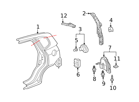 Quarter Panel & Components for 2011 Honda Fit #0