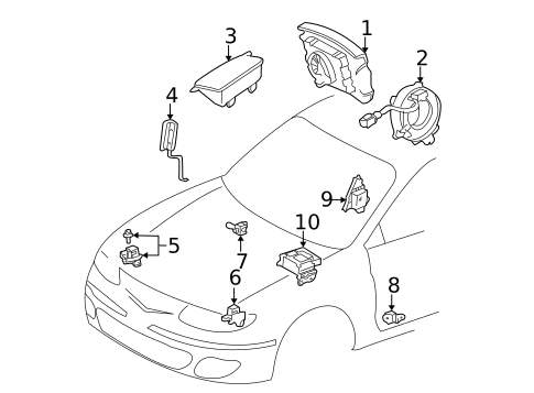 Air Bag Components for 2000 Toyota Solara #0