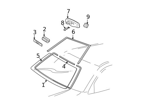 Glass - Windshield for 2004 Lexus RX330 #0