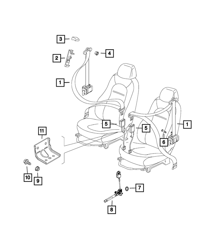 5YG70LXHAA - Restraints: Retractor Seat Belt, Driver for Mopar Image