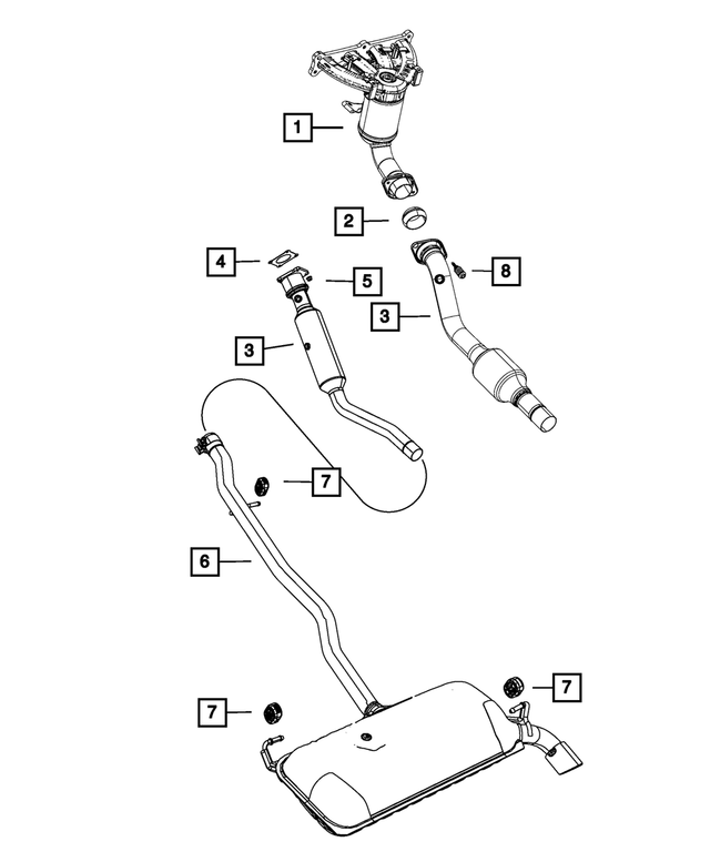 68096391AC - : Exhaust And Catalytic Converter Manifold for Jeep: Compass, Patriot Image