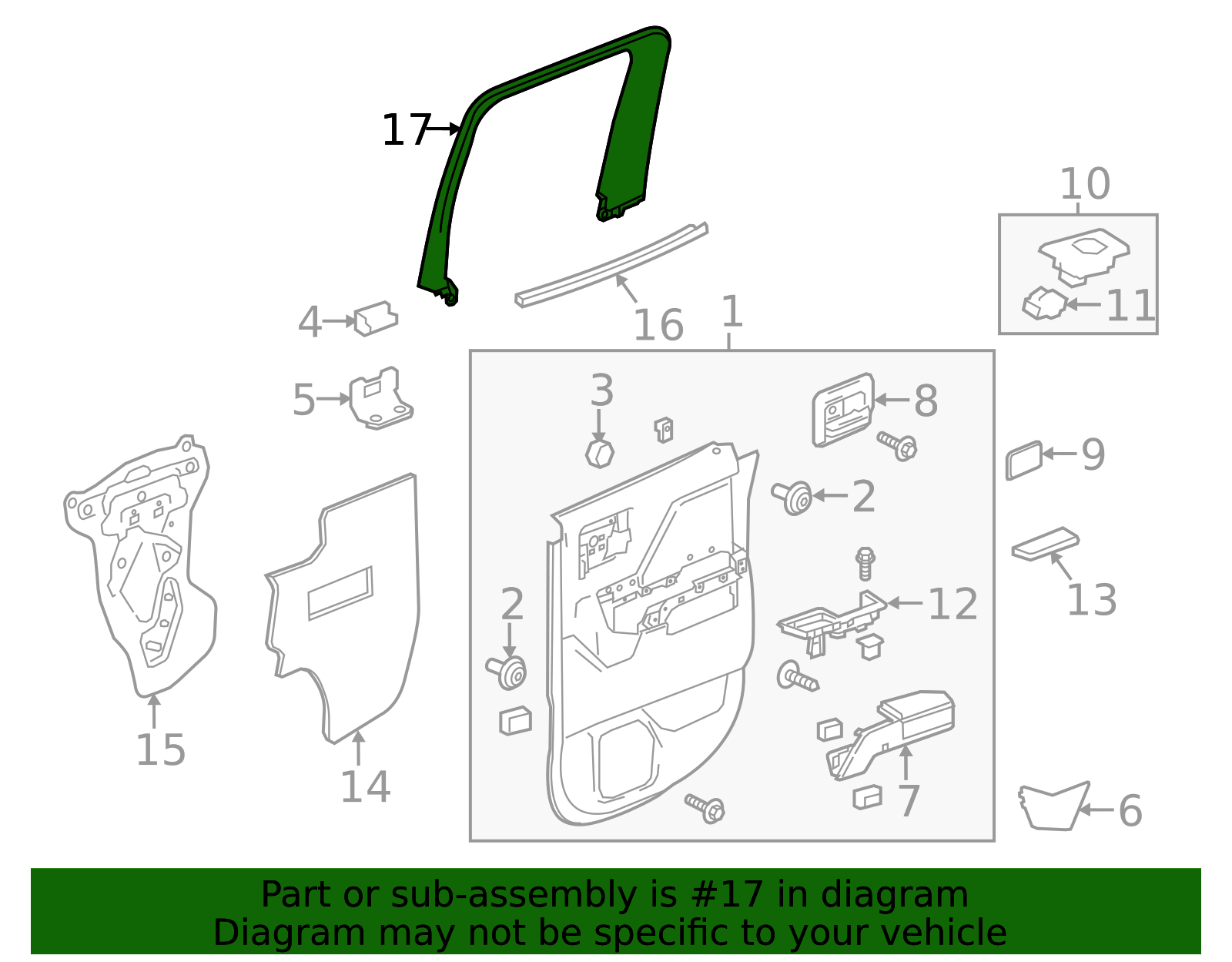 22978035 - High-Quality Passenger Side Rear Door Window Garnish Molding ...