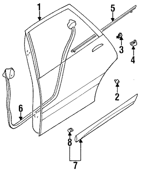 Exterior Trim - Rear Door for 1996 Subaru Legacy #0
