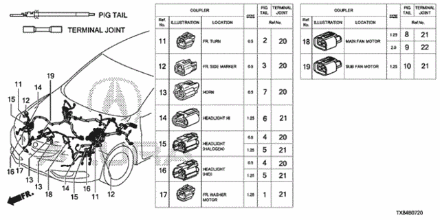 Electrical Connectors (FR.) for 2013 Acura ILX #0