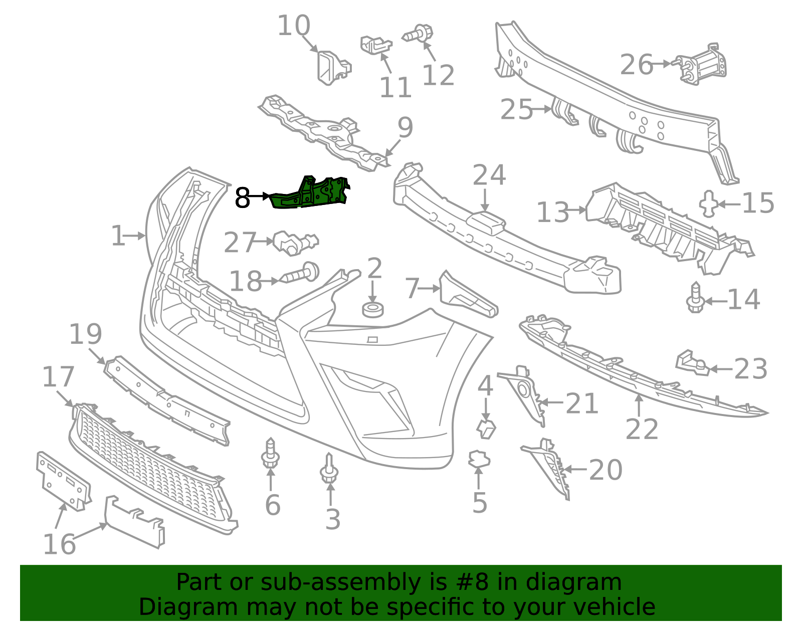 光導　パーツ 2014-2023 Lexus GX460 Bumper Cover Bracket 52103-60260 | OEM Parts