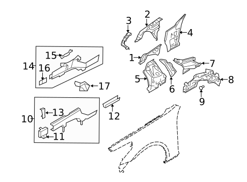 Structural Components & Rails for 2008 INFINITI G35 #0