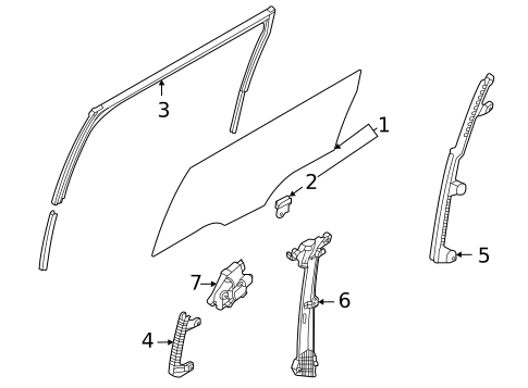 Glass - Side Door for 2022 Kia Carnival #0