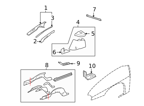 Structural Components & Rails for 2000 Chevrolet Monte Carlo #0