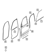 68348680AF - Doors, Door Mirrors and Related Parts: Day Light Opening Molding, Right for Mopar Image