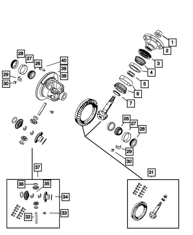 5015358AF - Rear Axle; Corporate 235 MM; Differential and Drive Line: Ring And Pinion Gear Kit for Mopar Image