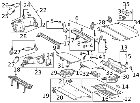 Interior Trim - Rear Body for 2008 Lexus RX400h #0