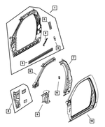 55372406AI - Body Sheet Metal Except Doors: Body Side Aperture Inner Panel, Right for Mopar Image