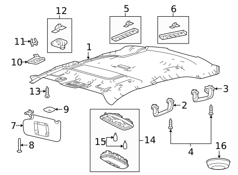 Interior Trim - Roof for 2017 Ford Special Service Police Sedan #0