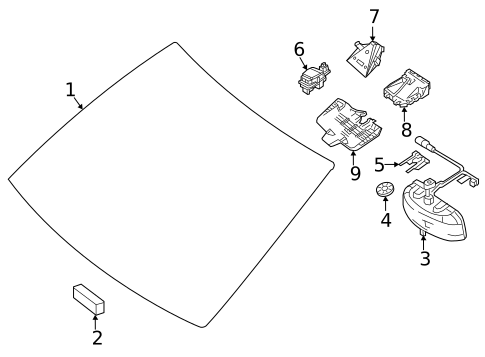 Glass - Windshield for 2021 Mercedes-Benz Sprinter 1500 #3