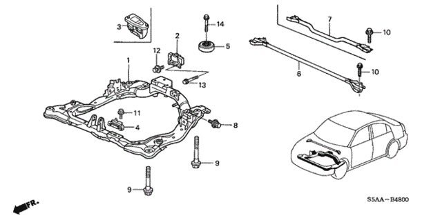Front Sub Frame for 2004 Honda Civic #0