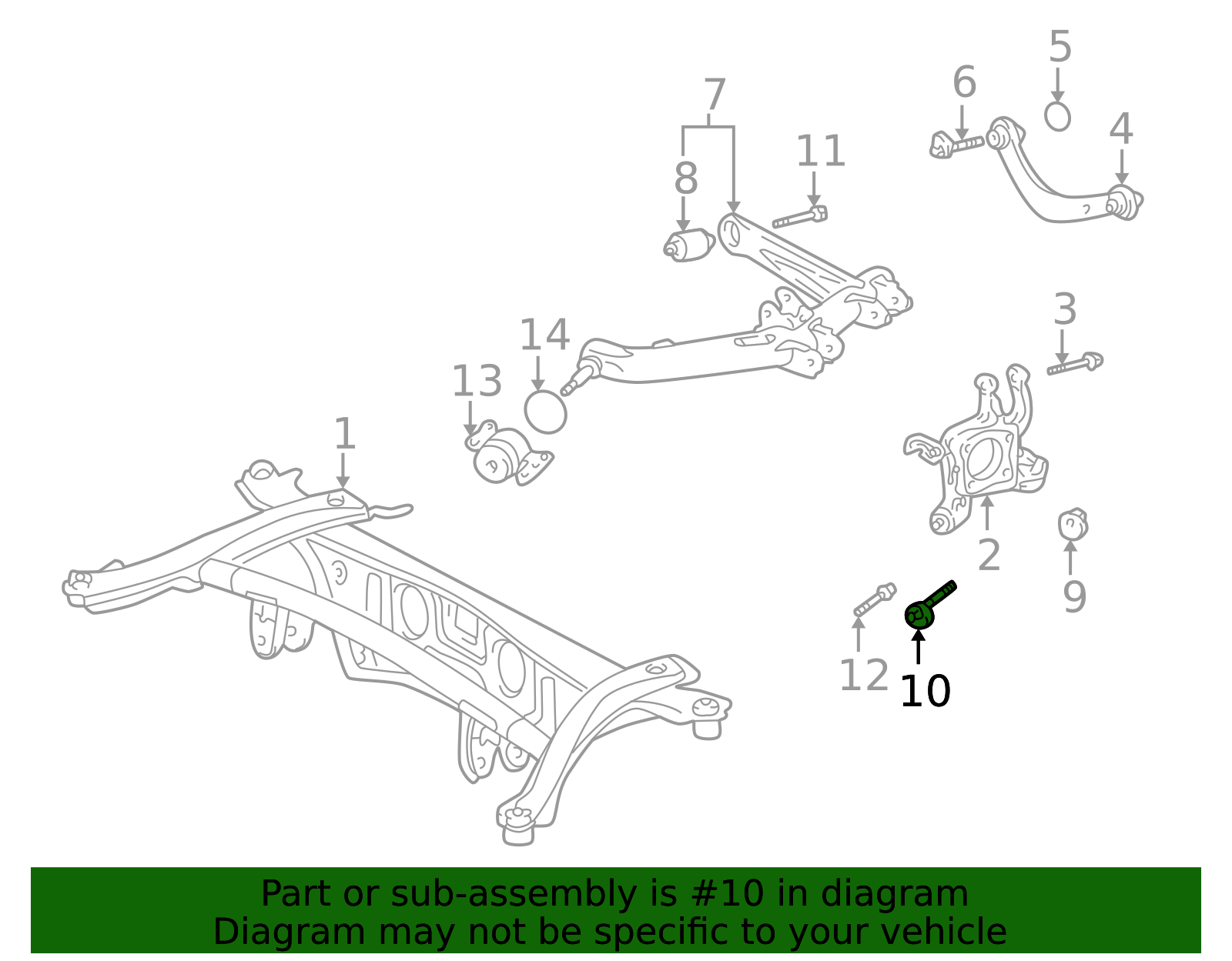 2000-2013 Toyota Cam Sub-Assembly, Rear Suspension Toe Adjust
