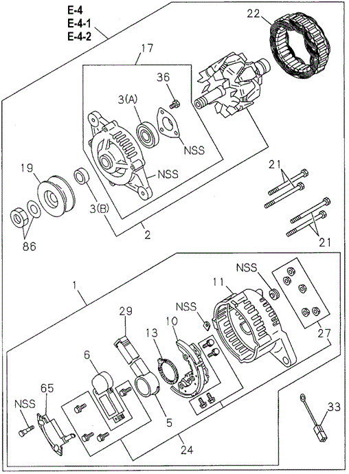 Generator Components for 1997 Honda Passport #0