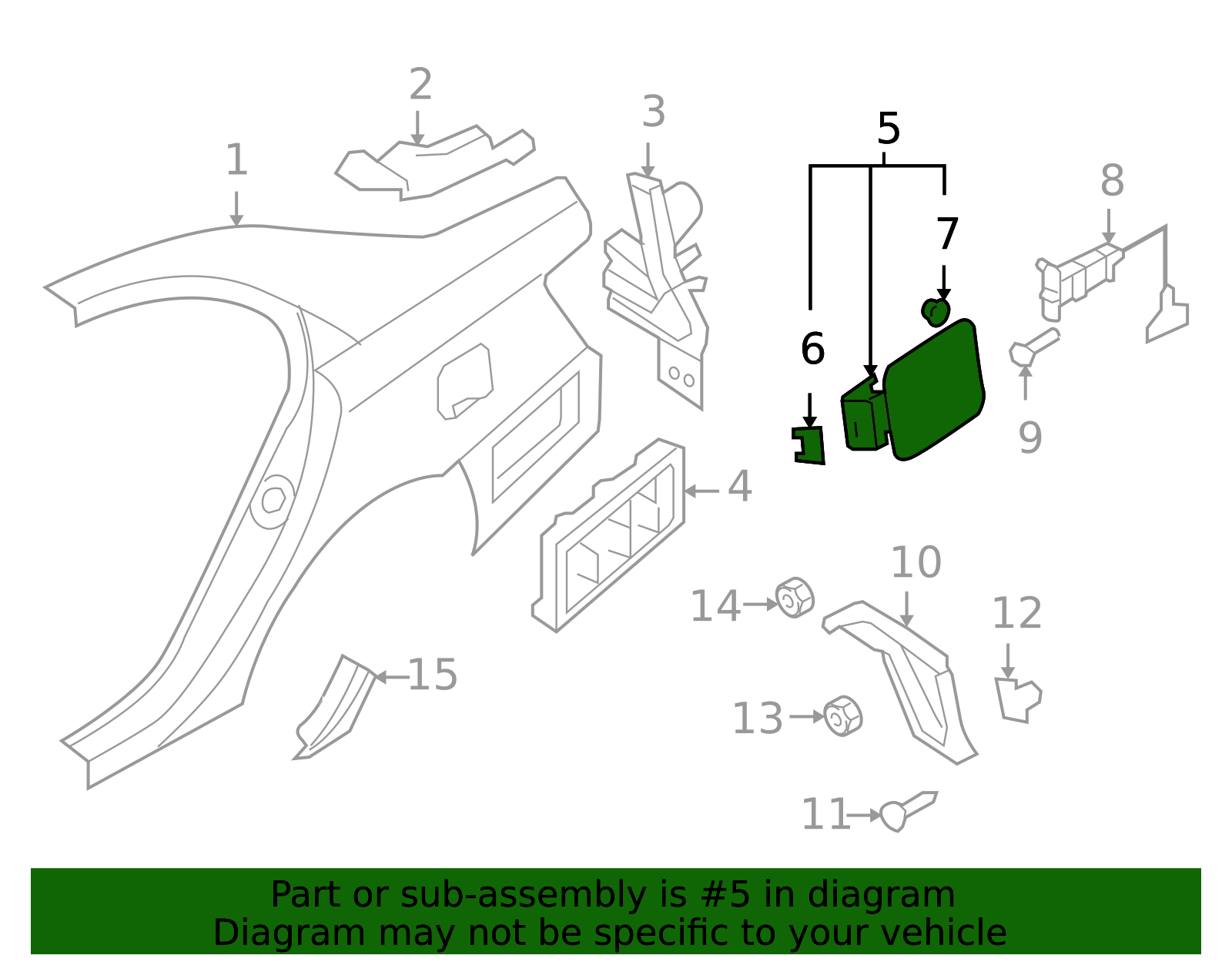 thumbnail image 2 of Genuine Hyundai Fuel Filler Door For 2011-2015 Sonata – OEM 695103Q000 2 of 6