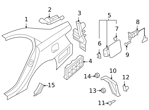 Quarter Panel & Components for 2008 Hyundai Sonata #0