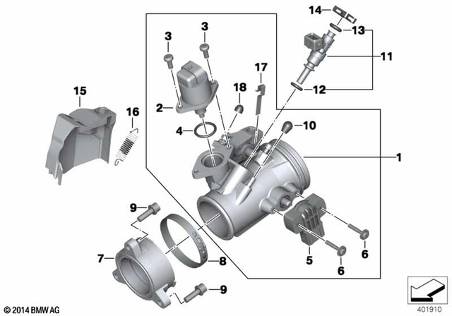 13547705239 - : Throttle Body, Black, Left for BMW-Motorrad Image