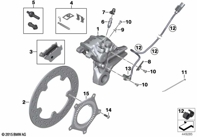 34217718562 - Brakes: Brake Caliper without Pads, Rear -  for BMW-Motorrad Image