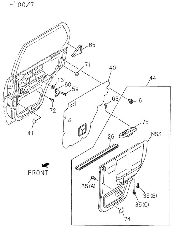 Rear Door Trim for 2000 Honda Passport #0