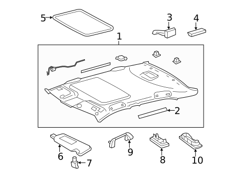 Interior Trim - Roof for 2007 Toyota Camry #2