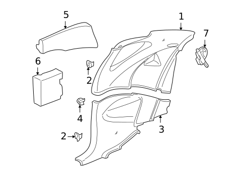Interior Trim - Quarter Panels for 2003 Oldsmobile Alero #0