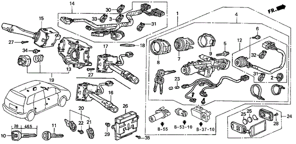 Combination Switch ('95-'97) for 1997 Honda Odyssey #0