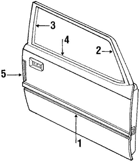 Door & Components for 1986 Mercury Capri #0