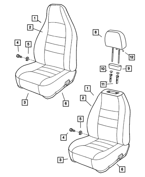 Front Seats and Attaching Parts for 2001 Jeep Wrangler #0
