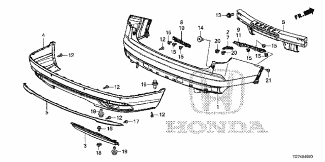 Rear Bumper (-'18) for 2016 Honda Pilot #0