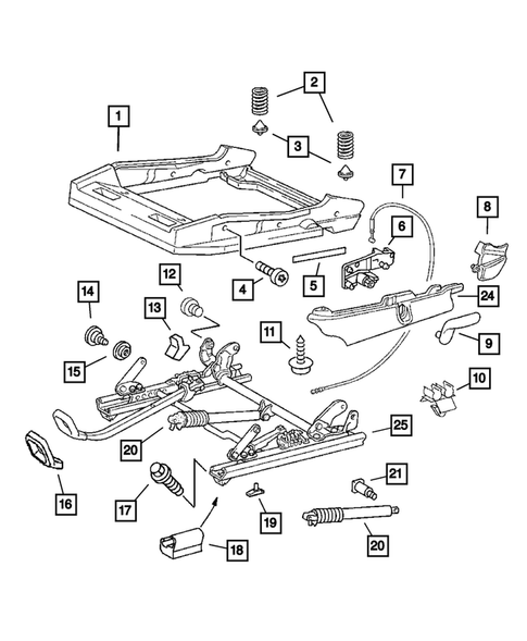 Front Seats - Adjusters, Recliners, Shields and Risers for 2008 Chrysler Crossfire #3