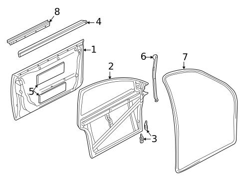 Door & Components for 2000 Audi A6 Quattro #1
