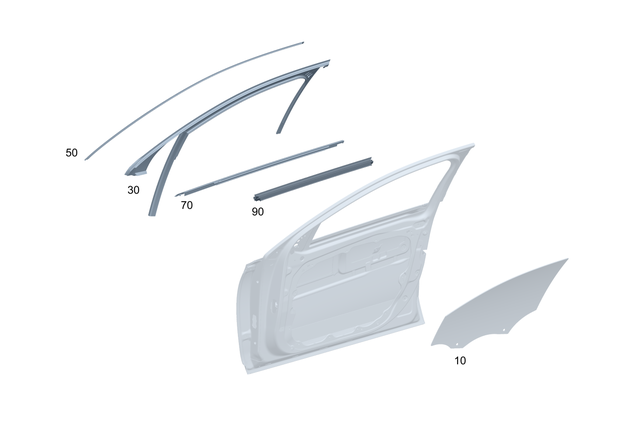 214690070064 - Front Door: Trim Bar for Mercedes-Benz Image image