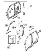 55112295AB - Body Sheet Metal Except Doors: C-pillar Reinforcement, Left for Mopar Image