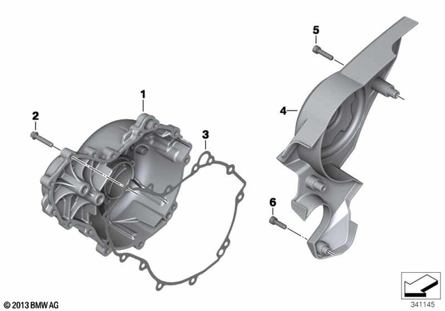 11148524161 - Engine: Engine Housing Cover, Black, Right -  for BMW-Motorrad Image