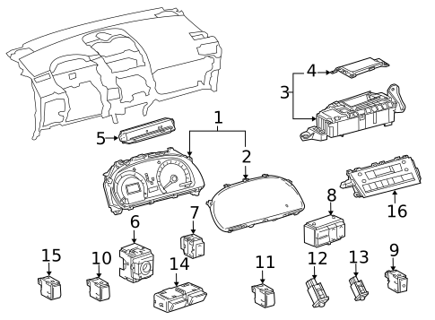 Cluster & Switches for 2010 Lexus HS250h #0
