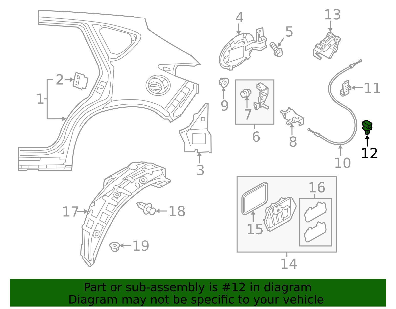 H260-67-054 - Fuel Filler Door Release Cable Clip - 1993-2025