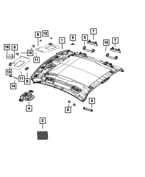 Headliners-Visors-Assist Straps for 2017 Dodge Charger #0