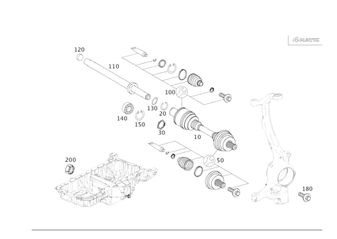 4MATIC&reg; Front Axle Shaft for 2014 Mercedes-Benz CL550 #0