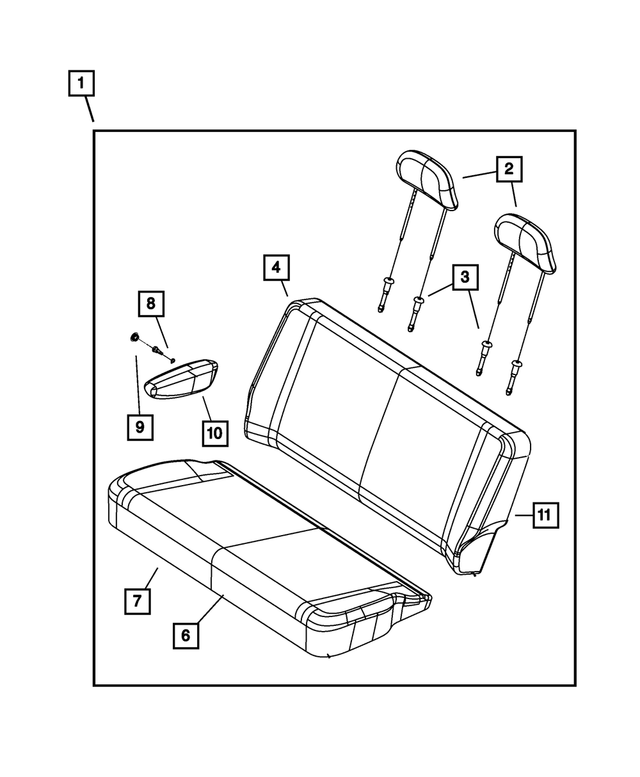 QT981K2AA - Interior Trim: Headrest Sleeve, Locking for Mopar Image