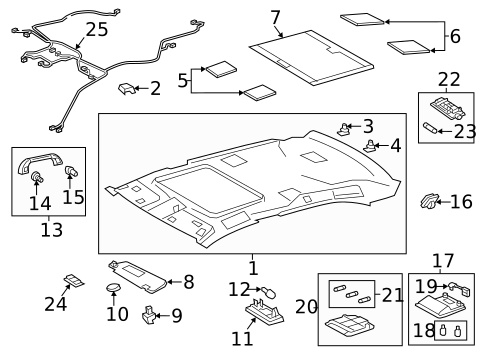 Interior Trim - Roof for 2017 Lexus LS460 #0